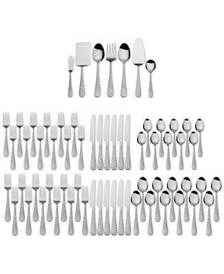 67-Pc. Garland Frost Flatware & Hostess Set Service for 12, Created for Macy's
