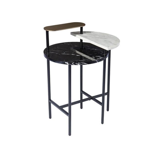 Arcklid Faux Marble End Table with Storage