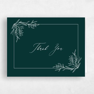 Dark Emerald, Green Wedding Thank You - Bellevue Landscape