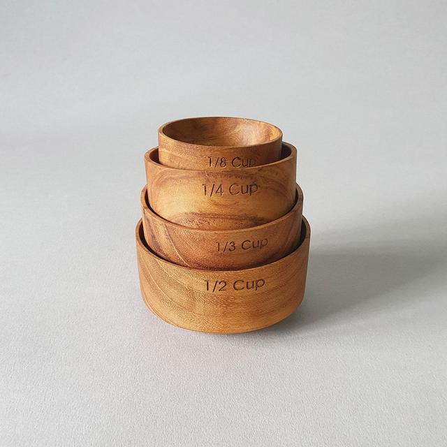 Set of Handmade Teak Wood Measuring Bowls...