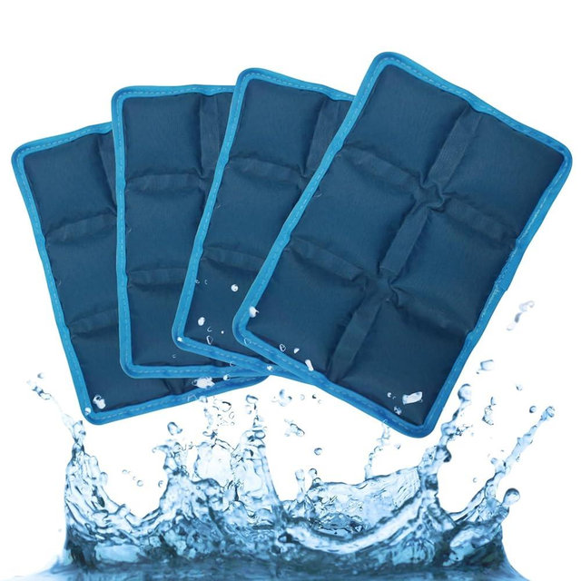 Small Ice Packs for Lunch Boxes, 4PCS Slim & Flexible Cold Packs (6” x 4” x 0.7”), Long Lasting Reusable Soft Gel Freezer Packs for Lunch Bags, Coolers, School Kids, Travel and Camping