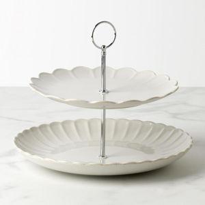 Lenox French Perle Scallop 2- Tier Server