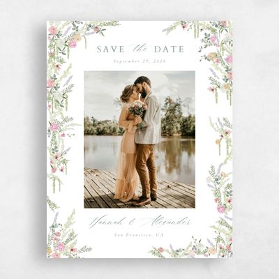 White Fall Wedding Save the Date - Dinan Photo
