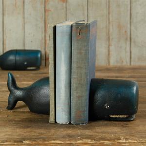 Cast Iron Whale Bookends
