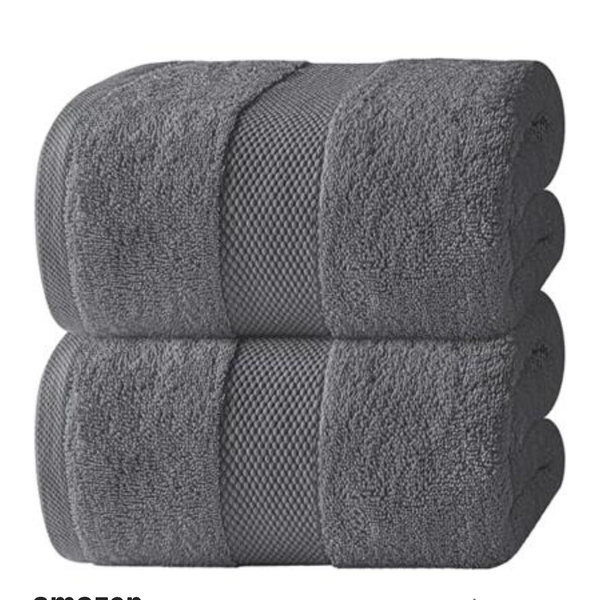 White Classic Luxury Soft Bath Sheet Towels - 650 GSM Cotton Luxury Bath Towels Extra Large 35x70 | Highly Absorbent and Quick Dry | Hotel Quality Extra Large Bath Towels Oversized, Dark Grey, 2 Pack