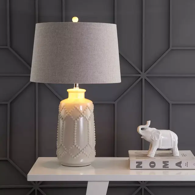 JONATHAN Y Alice 26" Ceramic LED Table Lamp in Cream