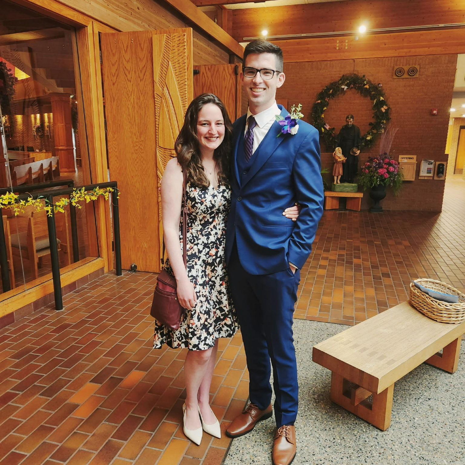 At Kevin's brother's wedding, where Nina got to meet the whole Hufnagel clan.