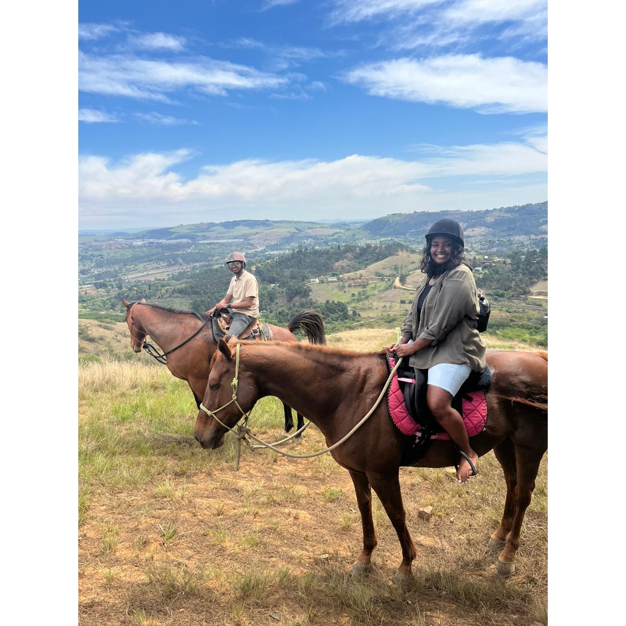 "Horse riding on the hills of Cliffdale"