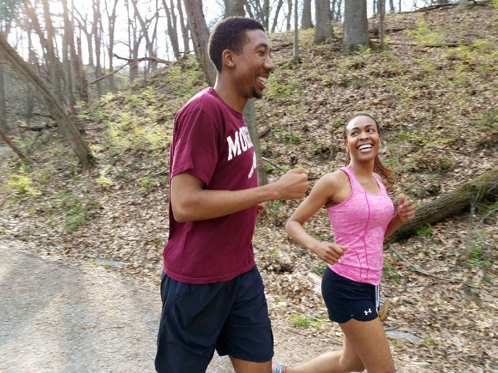 Running in the Arbor on Campus, Ann Arbor Michigan 🏋🏽‍♀️🏋🏽‍♂️