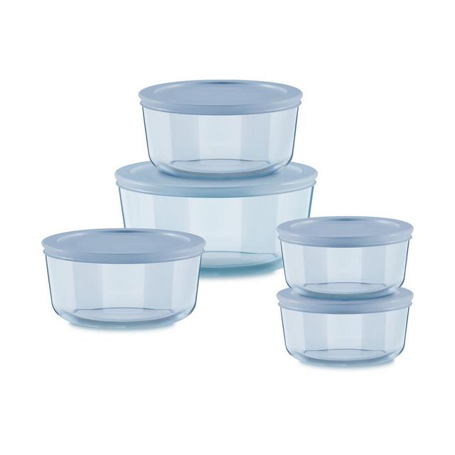 Pyrex Simply Store Tinted 10-Pc Round Storage Set with Plastic Lids
