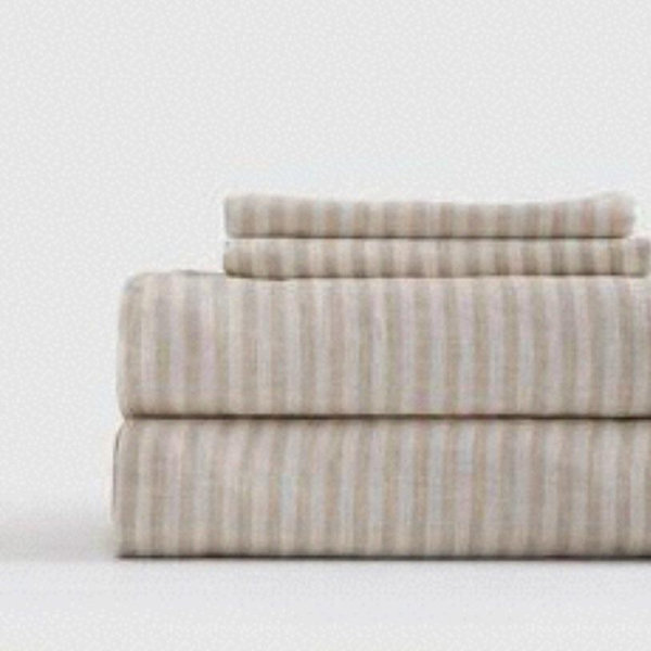 Linen Sheets | Quince inNatural/White Stripe