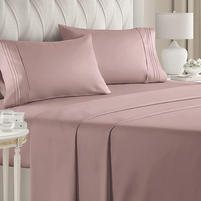 Full Size Sheet Set - Breathable & Cooling Sheets - Hotel Luxury Bed Sheets - Extra Soft - Deep Pockets - Easy Fit - 4 Piece Set - Wrinkle Free - Comfy – Mauve Bed Sheets