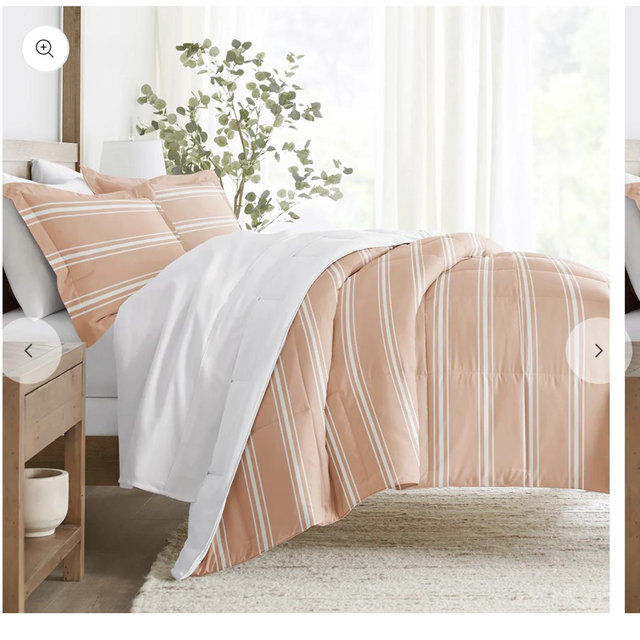 Soft Stripe Reversible Down-Alternative Comforter Set