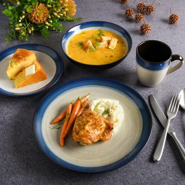Gibson Home Terra Bella Blue 16-Piece Dinnerware Set