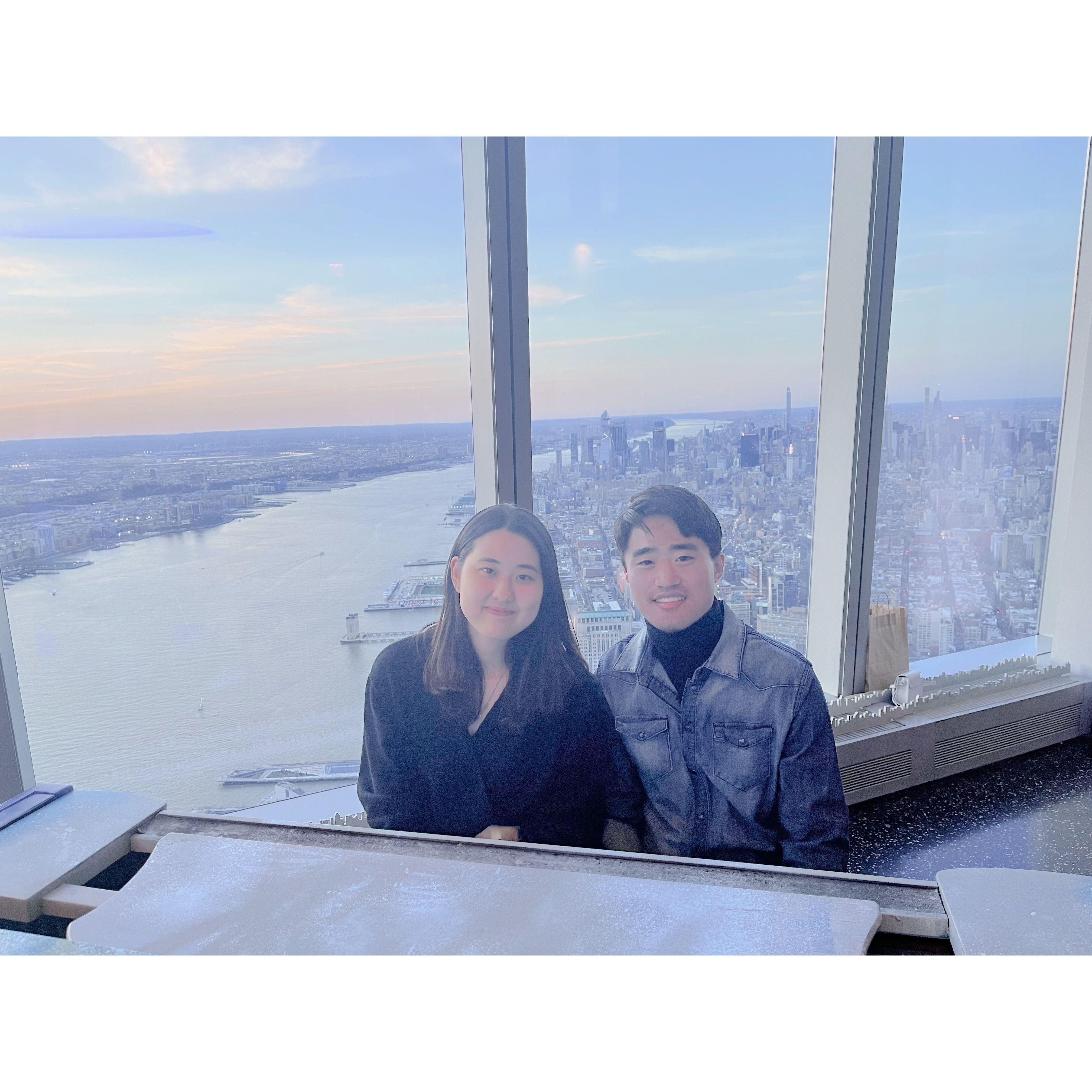 A kind stranger took pictures of us playing worship music above all of New York in the One World Observatory.