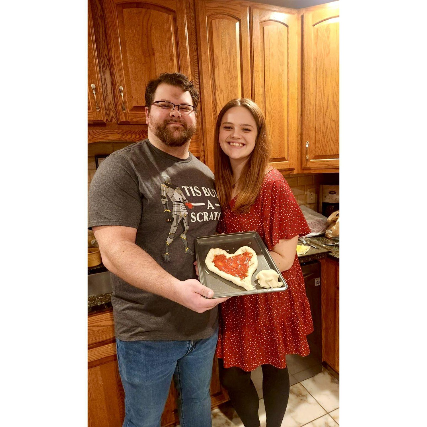 You've stolen a pizza my heart! First Valentines Day together!
