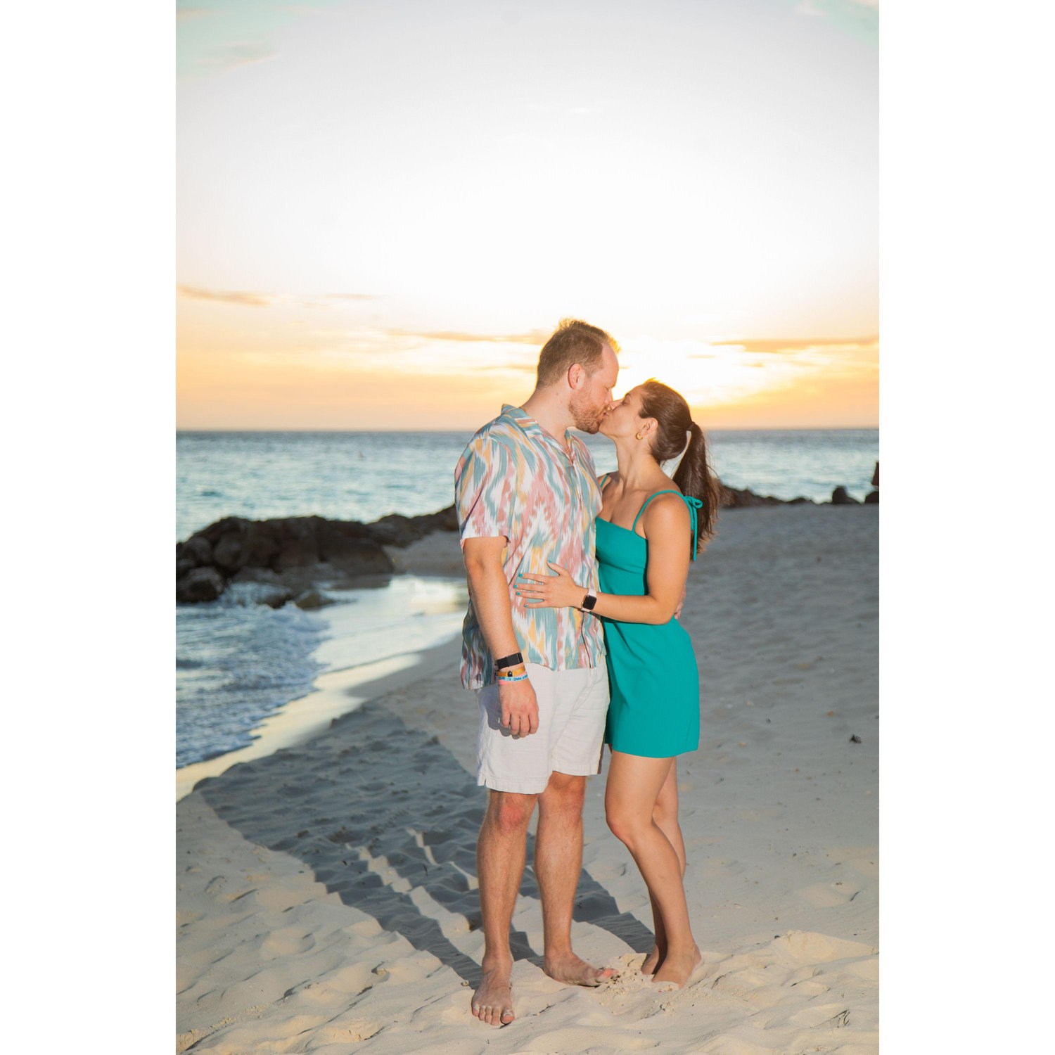 Perfect sunset on the beach in Aruba