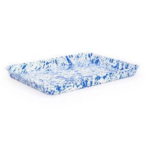 Crow Canyon Marble Splatter Enamel Serveware Collection - Rectangle Tray