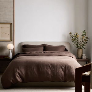 European Linen Duvet Cover Set - King/Cal King Color Espresso