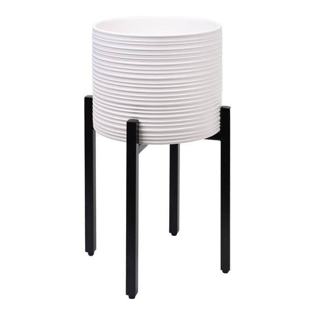 222 Fifth Ridge 20-Inch Tall Ceramic Indoor Planter in White