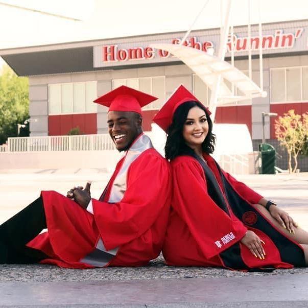 We both graduated from the University of Las Vegas, Nevada in 2019. Las Vegas and UNLV specifically are special places to us as we both met and graduated here.