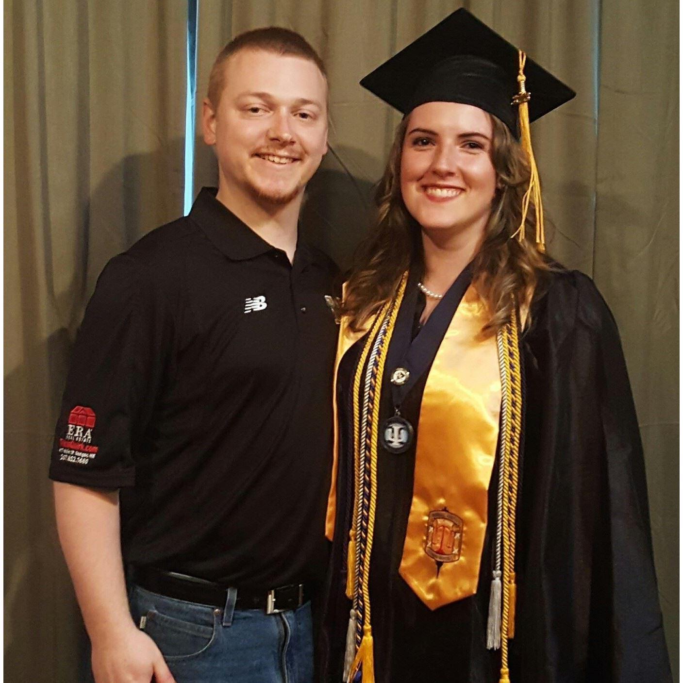 Ben with Cassie after her graduation ceremony