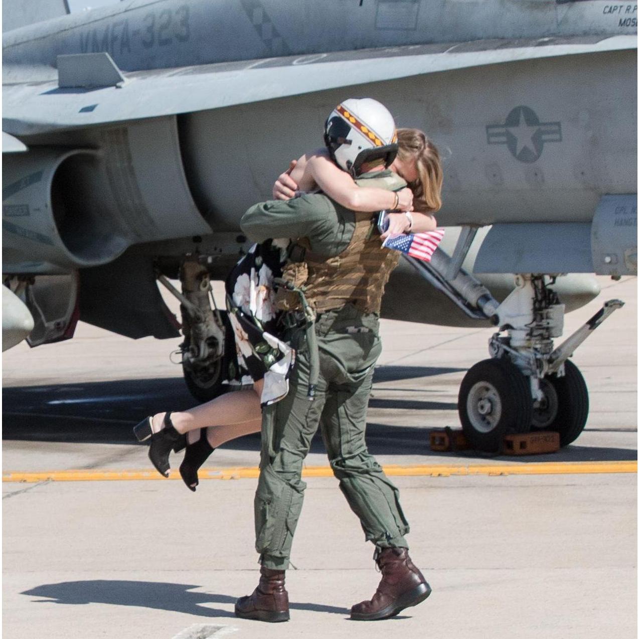 Zeb returning home after being deployed for ten months in the Middle East.