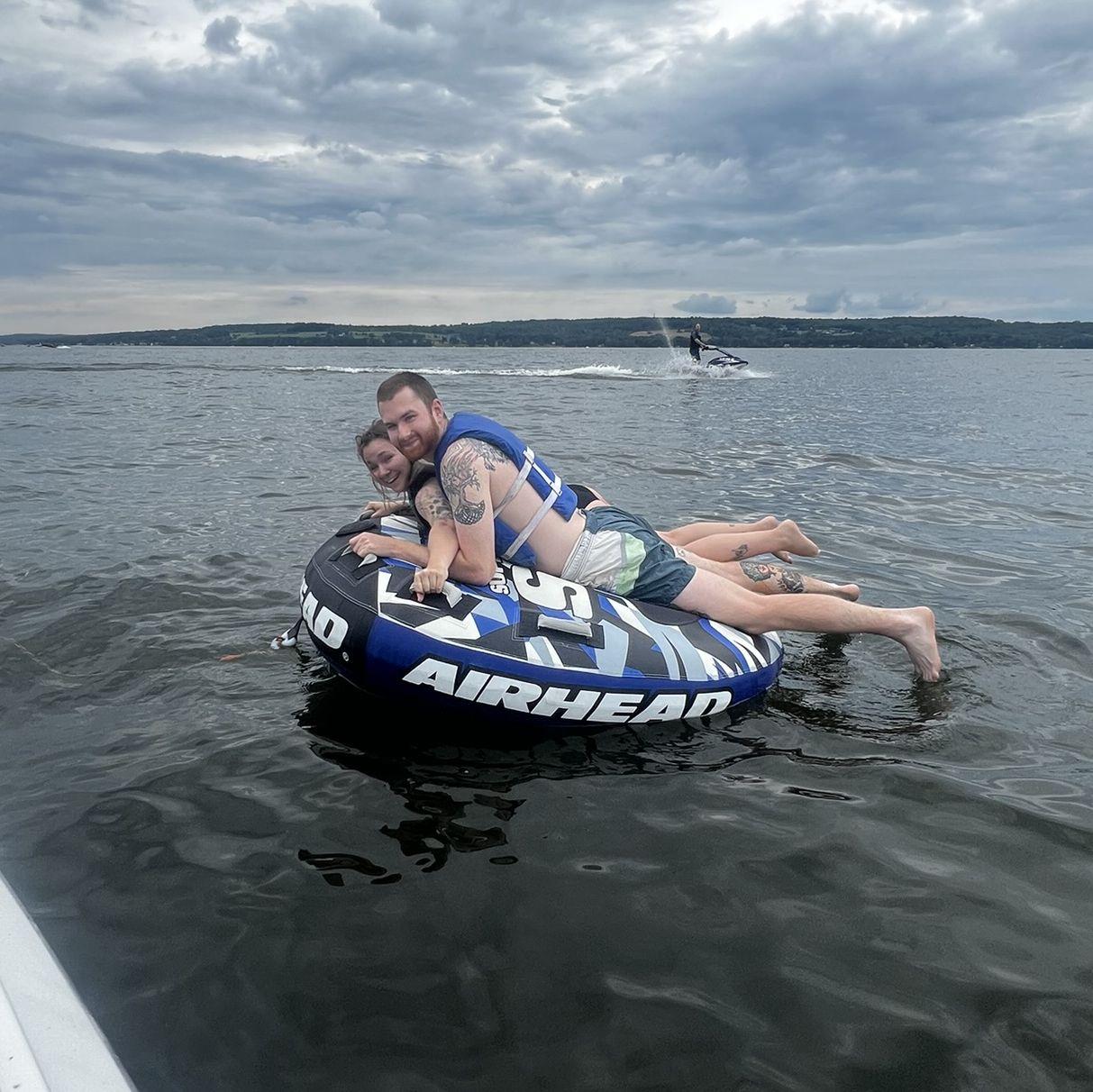 July 4, 2024: Grandpa takes us water tubing on Chautauqua Lake!