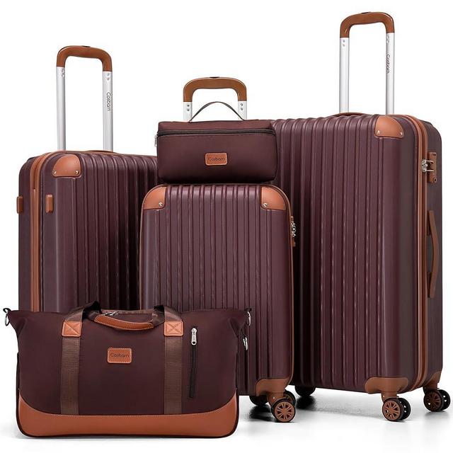 Cosbarn Luggage Sets 5 Piece Suitcases with Wheels, Suitcase Set ABS Hard Case Luggage with TSA Lock Spinner Wheels Durable Travel Luggage