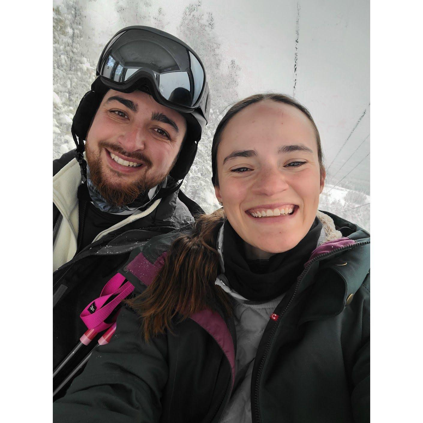 Banf Sunshine, the most beautiful ski and snowboard space Zack and Carly have ever experienced. January 2022.