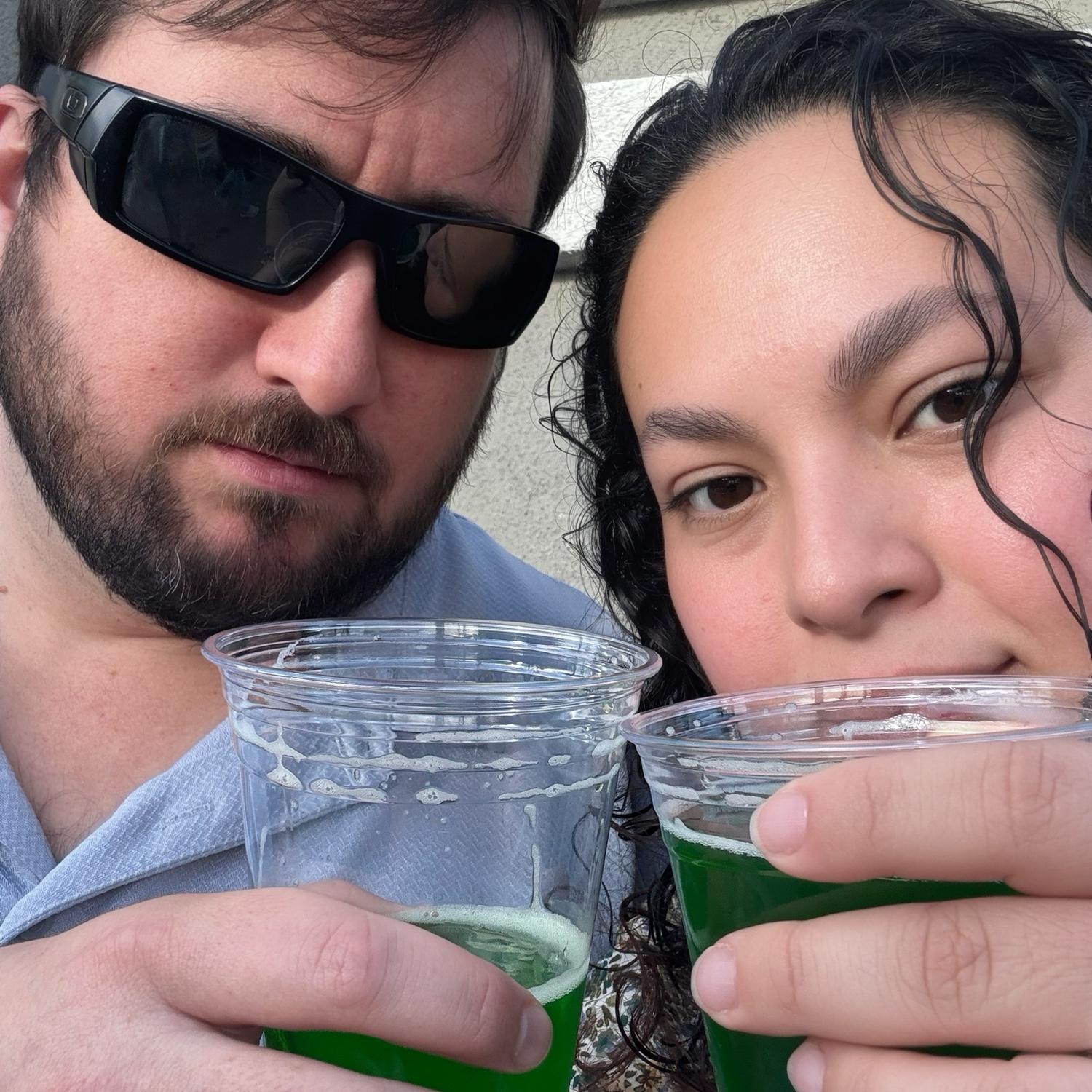 First green beers together during the Henderson St. Patrick’s Day Parade.