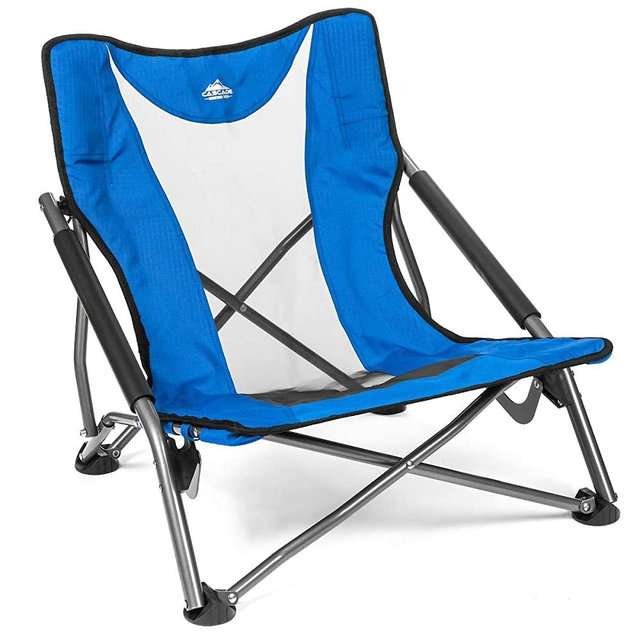 Cascade Mountain Tech Compact Low Profile Outdoor Folding Camp Chair with Carry Case