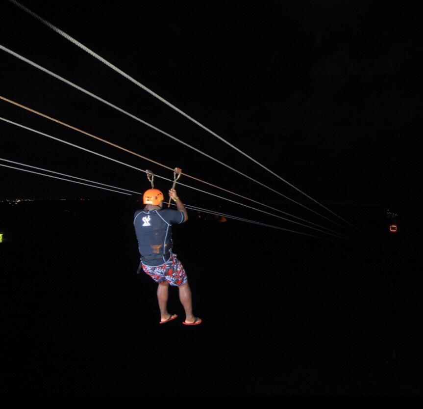2017 Zip Lining @ Night - Cancun, Mexico