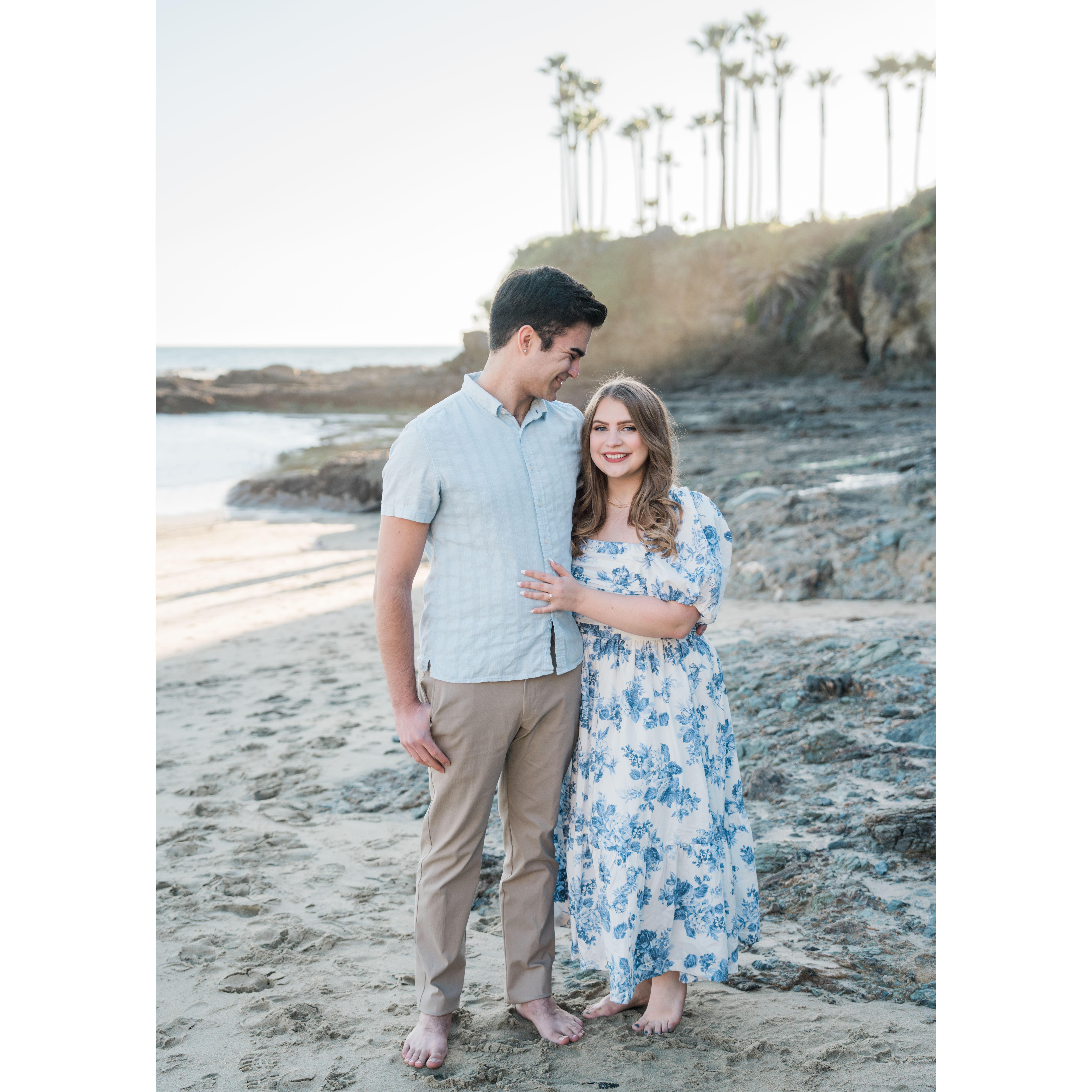 Engagement pictures at Laguna Beach. Fun fact: we actually got kicked off of the beach shortly after this photo was taken lol.