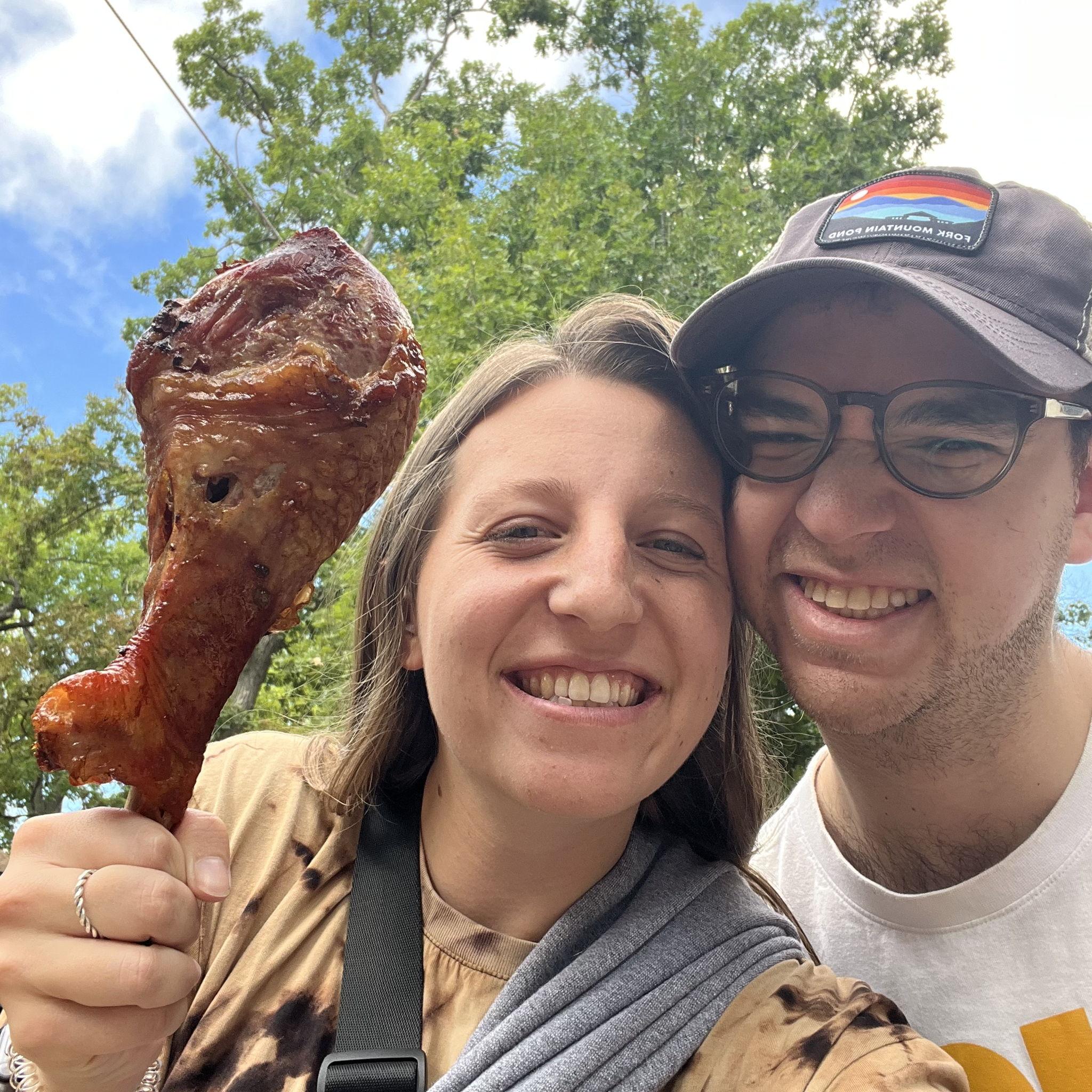 Enjoying a turkey leg at the Renaissance Fair ⚲ Wisconsin