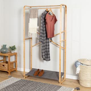 Bamboo & Canvas Garment Rack