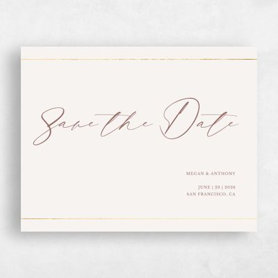 Light Oatmeal, Beige Wedding Save the Date - Sheffield Landscape