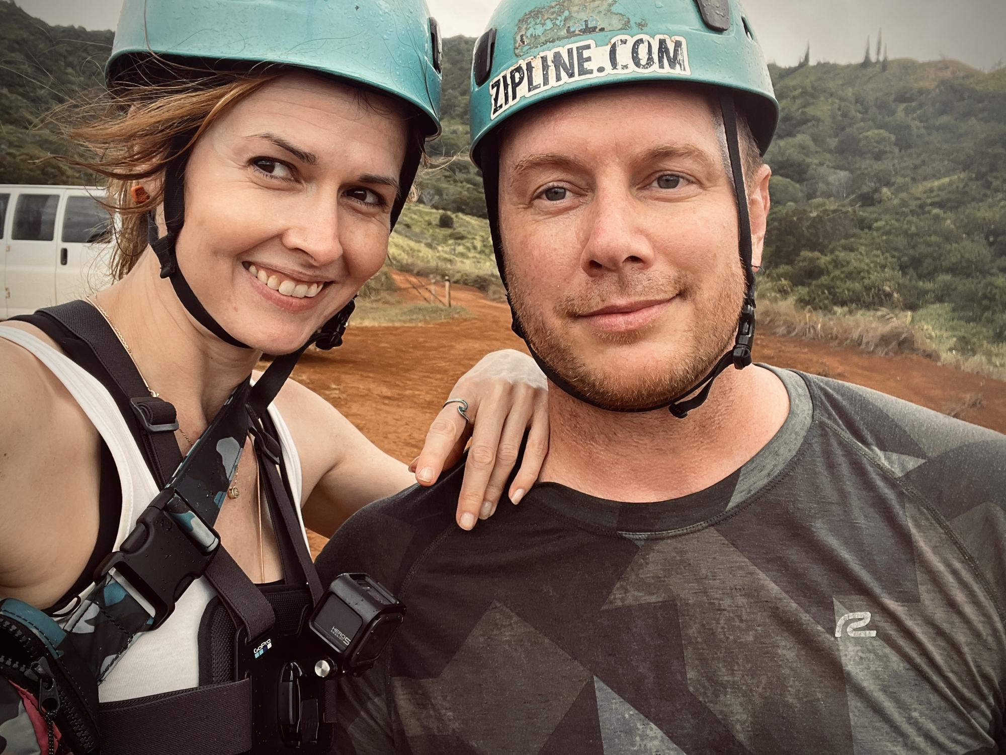 Zip lining in the islands.