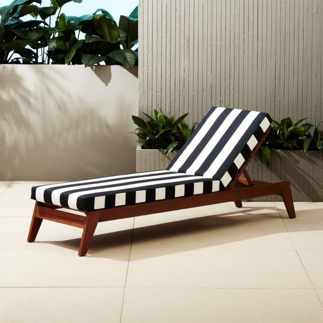 Filaki Outdoor Lounger with Black and White Stripe Cushion