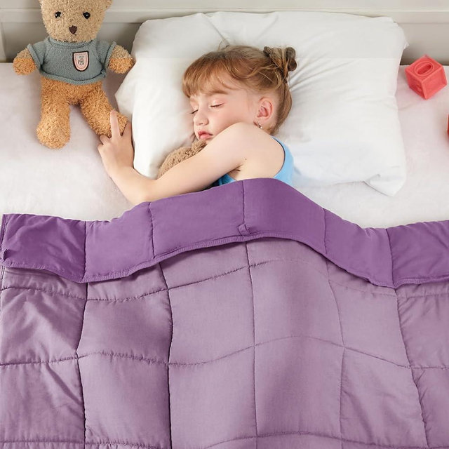 yescool Purple Weighted Blanket 10 Pounds Cooling Weighted Lap Blanket, Heavy Blanket for Sleeping, Weighted Throw Blanket Gifts for 80-110lbs, 40" x60