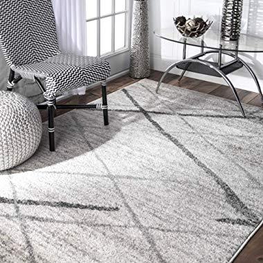 nuLOOM BDSM04A Thigpen Contemporary Area Rug, 8' 10" x 12', Grey, Gray