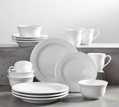 Emma Dinnerware 16 Piece Set with Cereal Bowl - True White