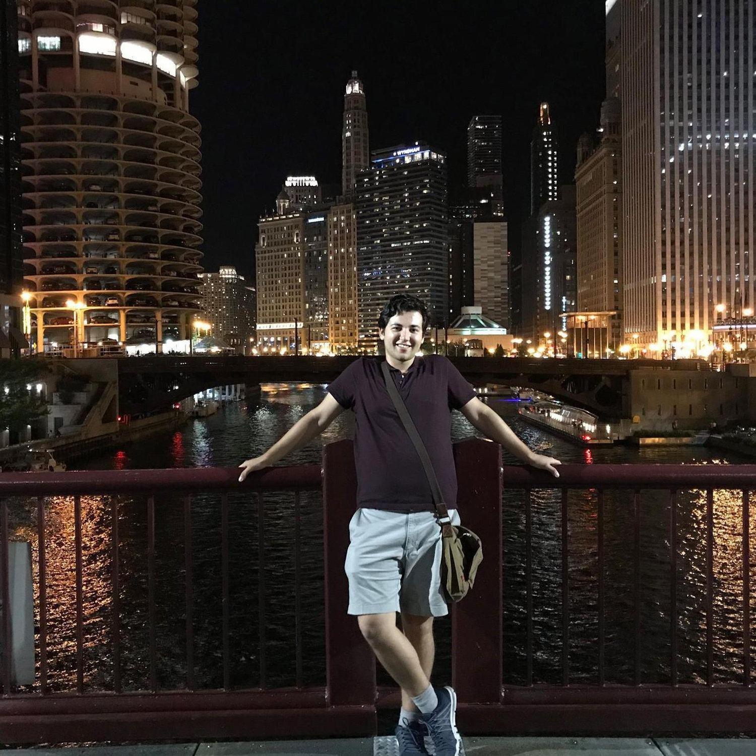 Robert poses on a bridge in Chicago, summer 2017.