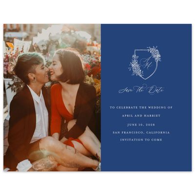 Light Navy, Blue Wedding Digital Save the Date - Joya Photo