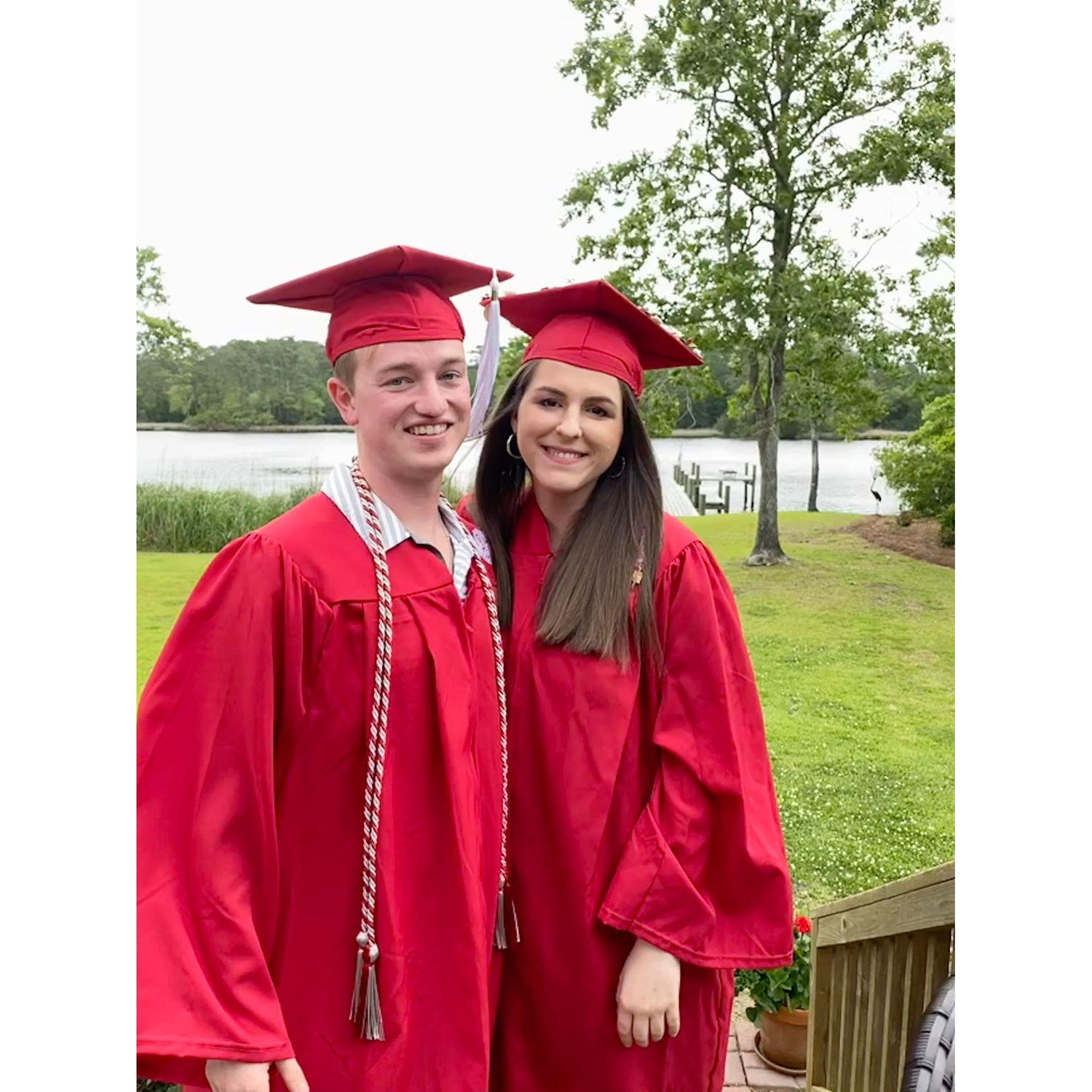 We celebrated our 2020 graduations at John's grandparents' house - where we got engaged 3.5 years later.