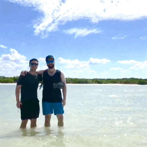 Sandbar in Isla Holbox - in lieu of jewelry, we decided to take an amazing trip together for our engagement to a fishing village off the coast of the Yucatan. It was AMAZING!!
