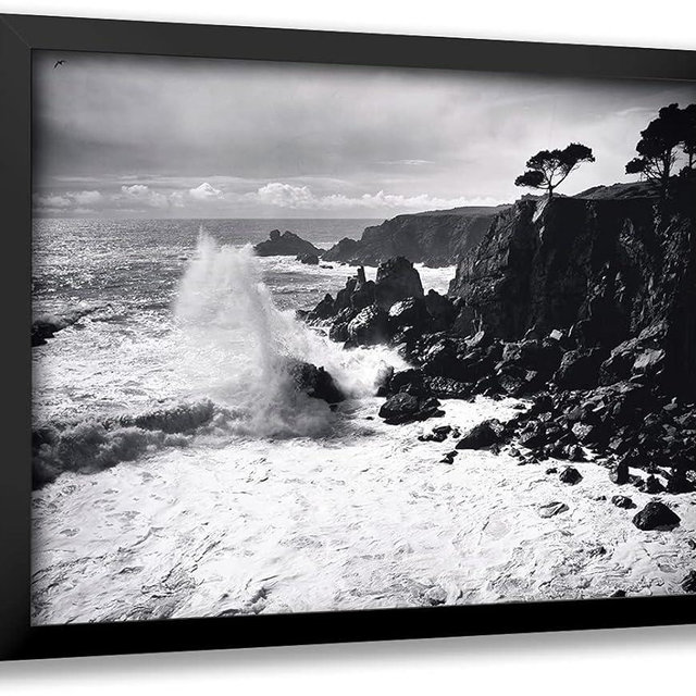 ArtDirect Crashing Waves by Ansel Adams 16x13 Framed Art Print