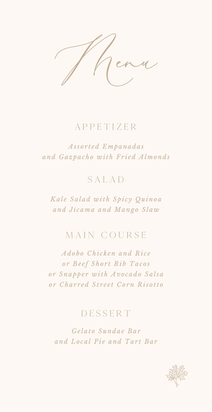 Mapleton | Off-White | Zola Wedding Menus