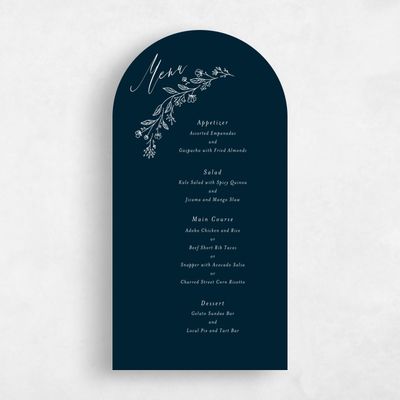 Blue Arch Wedding Menu - Miette