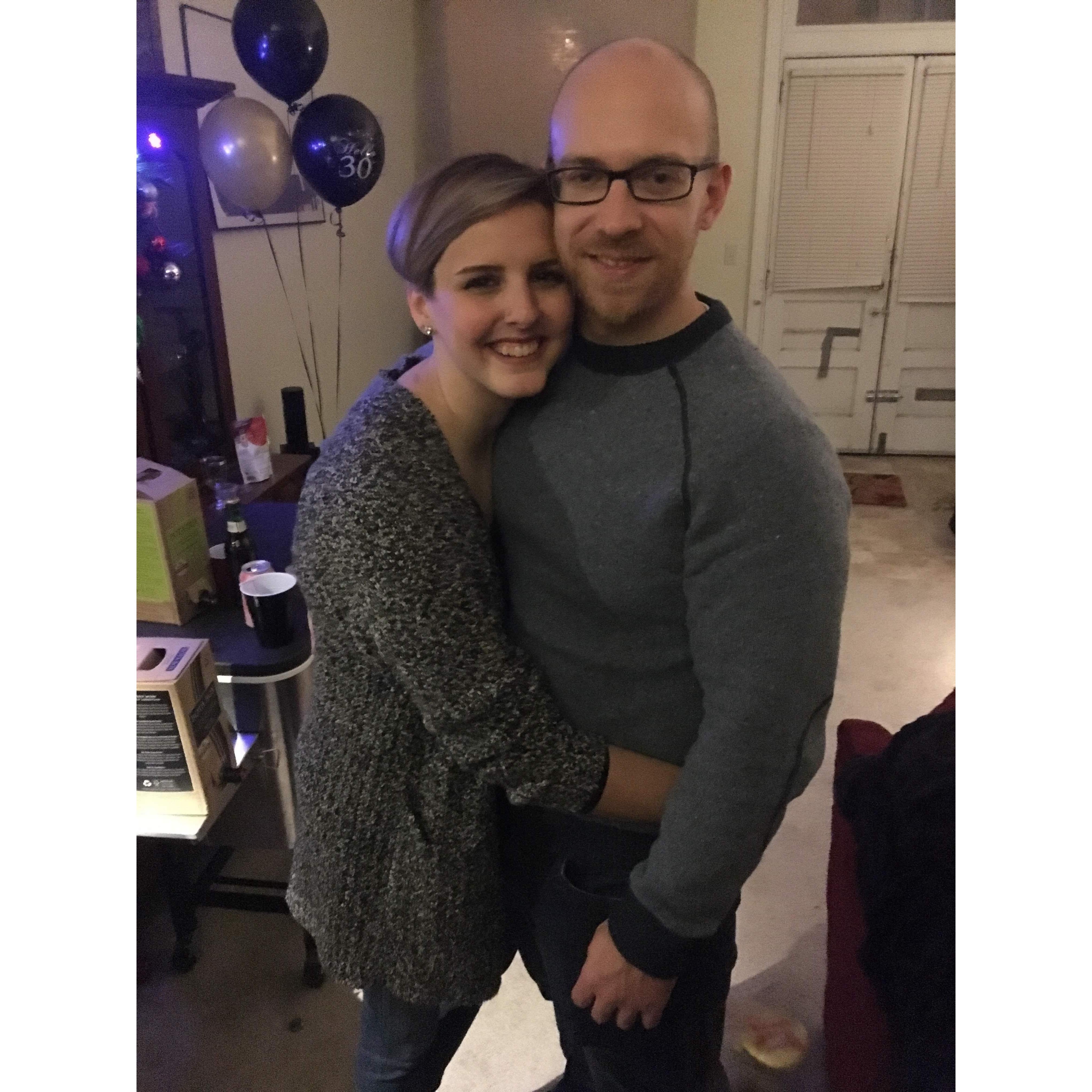 Alissa surprised Erich with a 30th birthday party